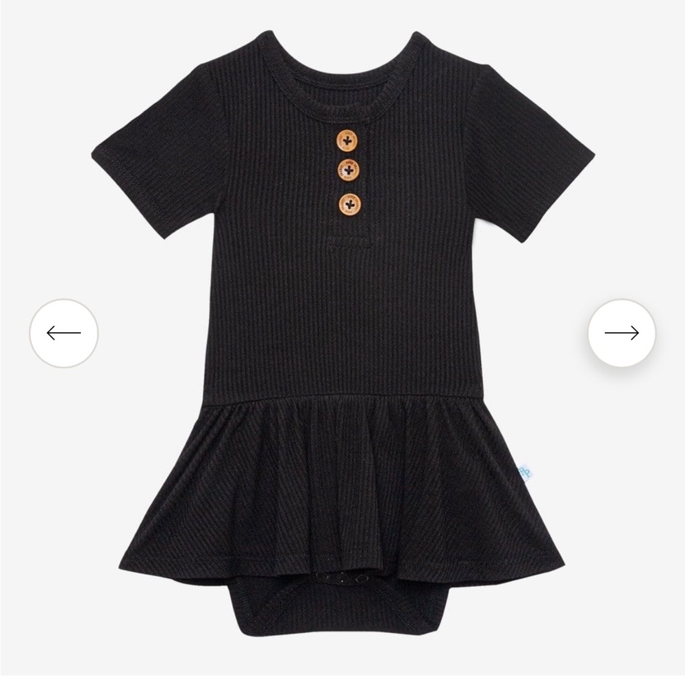 Posh Peanut Short Sleeve Henley Twirl Skirt Bodysuit